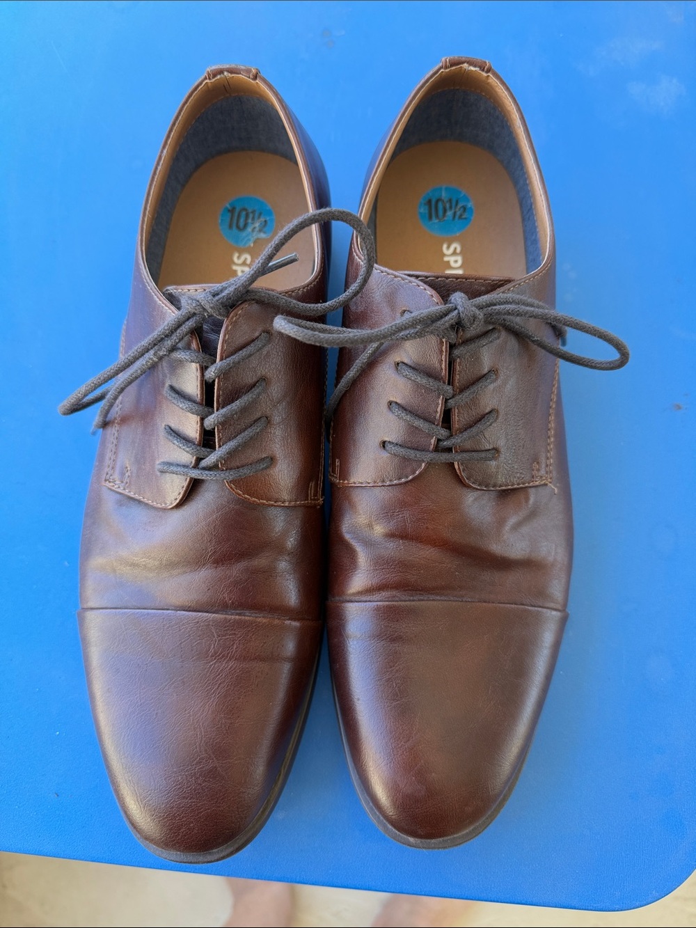 Call It Spring Men's Brown Leather Derby Shoes